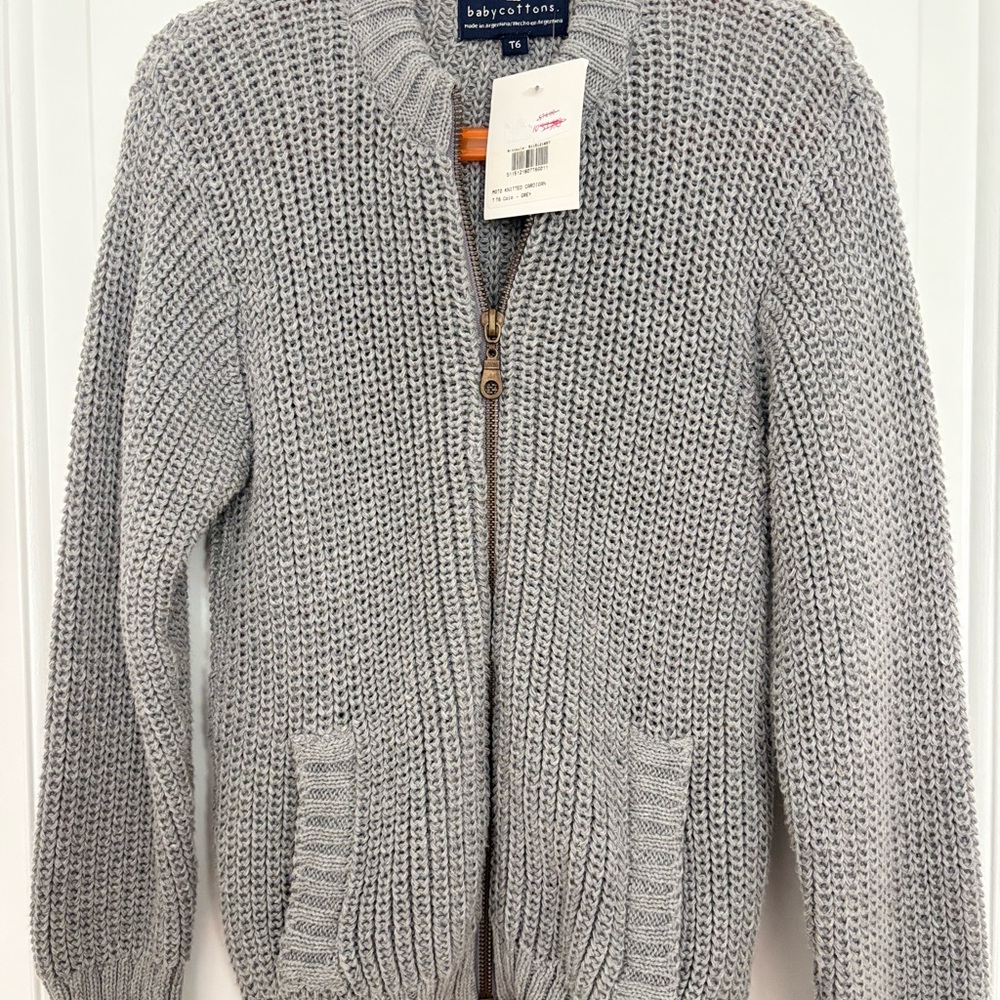 Babycottons Gray Knit Cardigan
